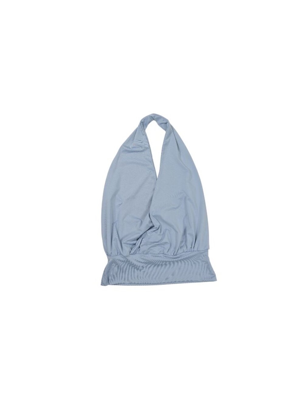Mpaz Studio Luna Plunge Halter Top in Powder Blue